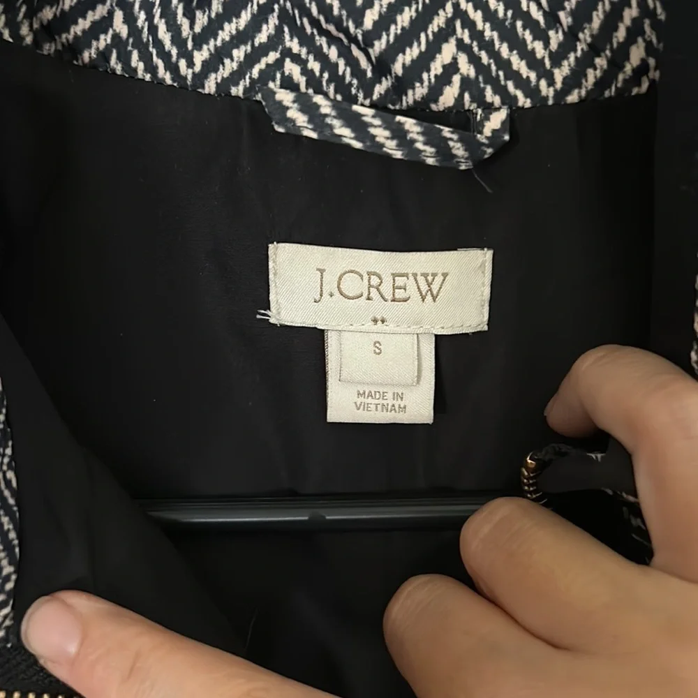 J crew Factory Zip Front Herringbone Vest Jacket. size S